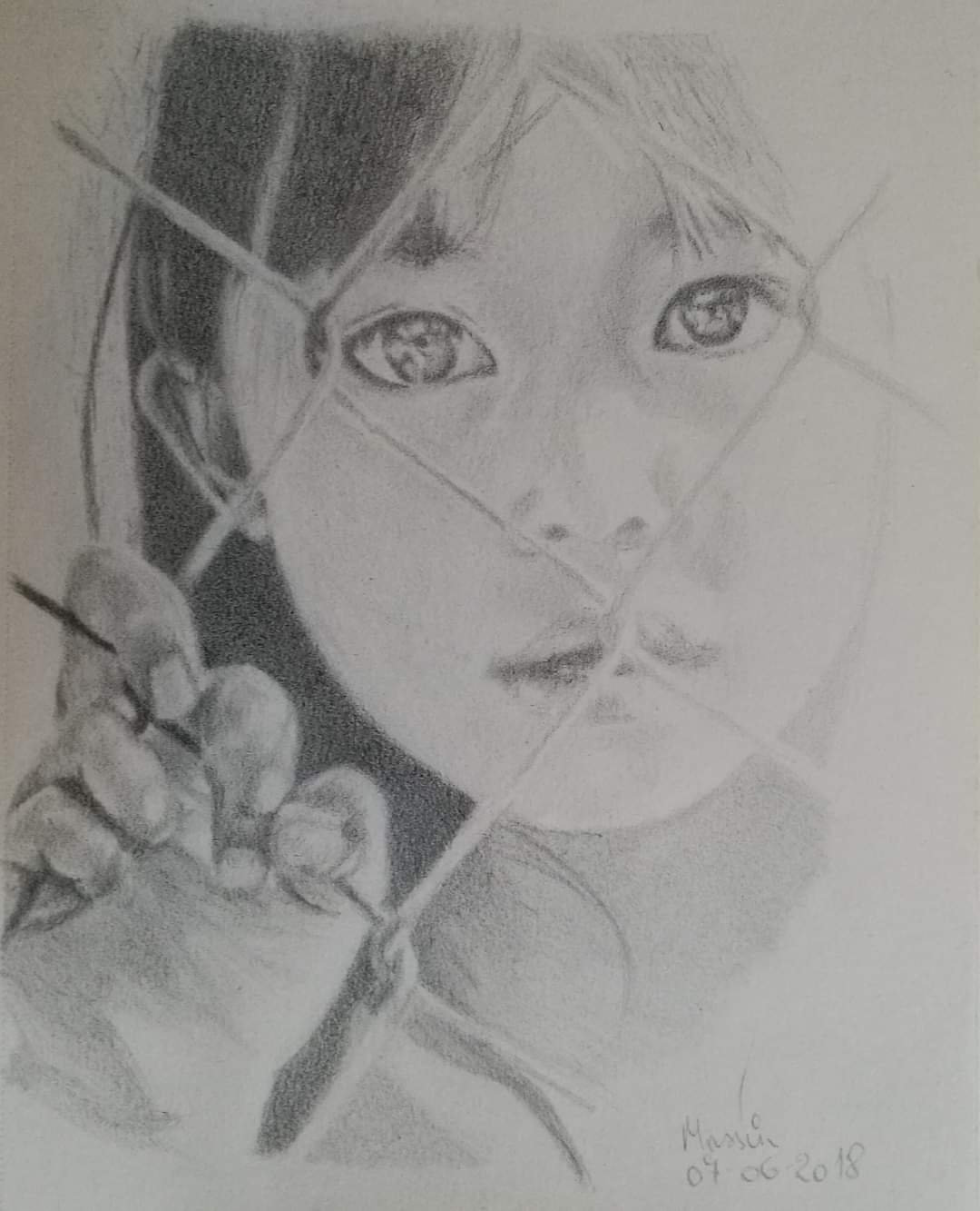 Grafiet II - Innocence - Vulpotloodtekening door Massin Art