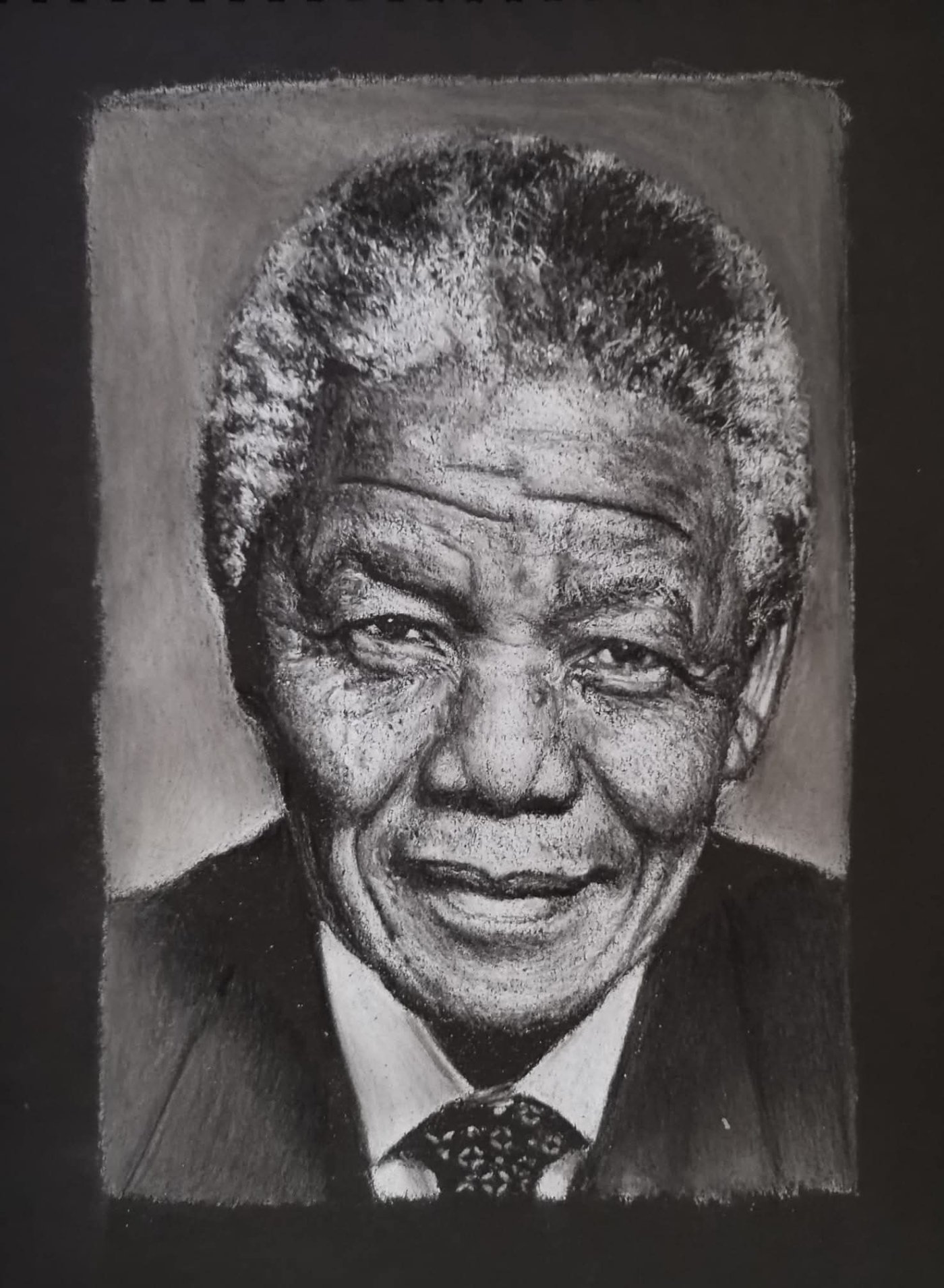 Nelson Mandela - Pastelportret door Massin Art